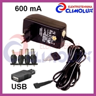 Universal Power adapter with voltage selector 3-12V  600mA