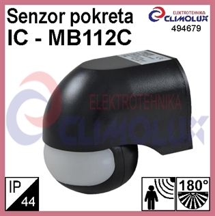 Senzor pokreta infracrveni - zidni, crni - MB112C