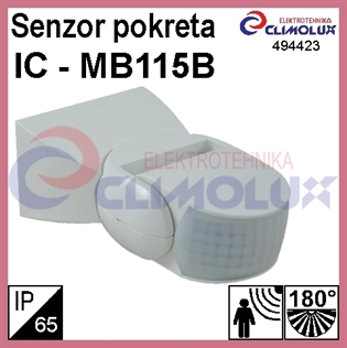 Senzor pokreta infracrveni - zidni, bijeli, IP65 - MB115B 