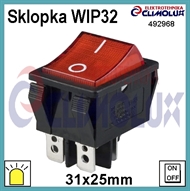 Sklopka VAGA-WIP32 ON-OFF, crvena, (0-I) svijetleća