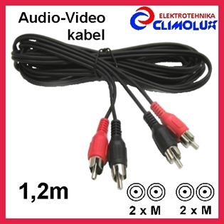 Audio-Video kabel 2xCinch-m - 2xCinch-m , 1,2m