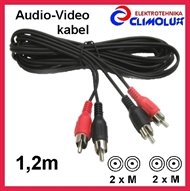 Audio-Video cable 2xCinch-male - 2xCinch-male, 1,2m
