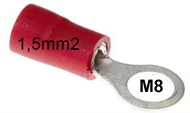 Stopica okasta izolirana  1,5mm2 M8 crvena