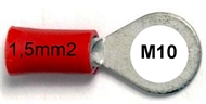Ringkabelschuh isoliert  1,5mm2 M10 rot