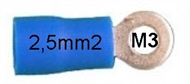 Ringkabelschuh isoliert  2,5mm2 M3 blau
