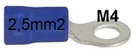 Ringkabelschuh isoliert  2,5mm2 M4 blau