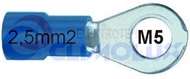 Ring terminal insulated  2,5mm2 M5 blue