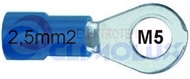 Stopica okasta izolirana  2,5mm2 M5 plava
