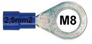 Stopica okasta izolirana  2,5mm2 M8, plava
