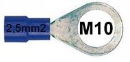 Ringkabelschuh isoliert  2,5mm2 M10 blau