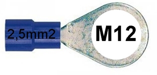 Stopica okasta izolirana 2,5mm2 M12 plava