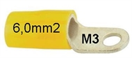 Ringkabelschuh isoliert  6,0mm2 M3 gelb