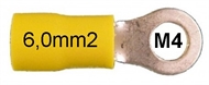 Ringkabelschuh isoliert  6,0mm2 M4 gelb