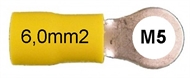 Ringkabelschuh isoliert  6,0mm2 M5 gelb