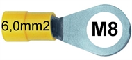 Stopica okasta izolirana  6,0mm2 M8 žuta