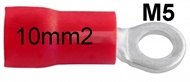 Ring terminal insulated  10 mm2 M5 red