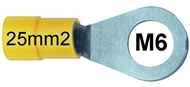 Stopica okasta izolirana 25 mm2 M6 žuta