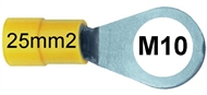 Ringkabelschuh isoliert 25 mm2 M10 gelb