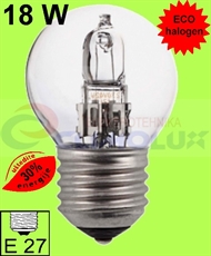 ECO-halogen bulb decorative round E-27 18W P45 clear