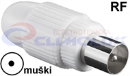 Coaxial Antenna RF-plug-connector 9,5mm, male, straight, white