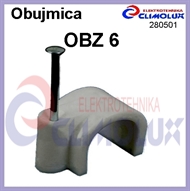 Plastic Clamp OBZ with nail  6 gray