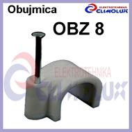 Plastic Cable Clamp with nail OBZ 8 gray