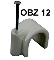 Plastic Clamp OBZ with nail 12 gray