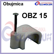 Plastic Cable Clamp with nail OBZ 15 gray