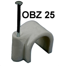 Plastic Clamp OBZ with nail 25 gray