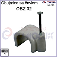 Plastic Clamp OBZ with nail 32 gray
