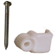 Plastic Clamp OBZ-P with nail  2,5x4,5 white