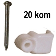 Plastic Clamp OBZ-P with nail  2,5x4,5 white (20pcs)