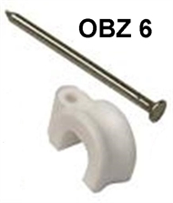 Plastic Clamp OBZ with nail  6 white
