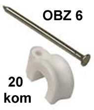 Plastic Clamp OBZ with nail  6 white (20pcs)