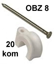 Plastic Clamp OBZ with nail  8 white (20pcs)