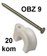 Plastic Clamp OBZ with nail  9 white (20pcs)