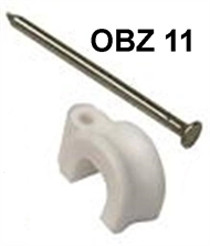 Plastic Clamp OBZ with nail 11 white