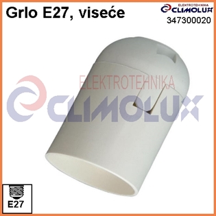 Grlo E27 viseće, bezvijčano, bijelo, plastično, VT
