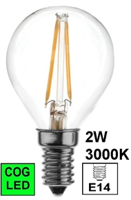 Žarulja COG-LED iluminacija E14 2W , Kugla(bulb),  bistra