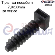 Tipla sa nosačem 7,9x38mm za kabelske vezice, crna
