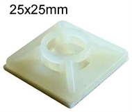Self-adhesive socket LJ4 25x25mm for cable ties, 4-way, white