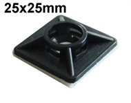 Samoljepljivo podnožje LJ4 25x25mm za kabelske vezice, crno