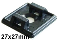 Self-adhesive socket LJ2 27x27mm for cable ties, 2-way, black