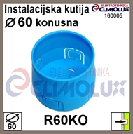 Flush mounting one-gang box R60KO konus