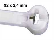 Cable tie with metal tongue   92 x 2,4 white