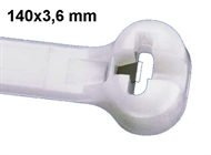 Cable tie with metal tongue  140 x 3,6 white