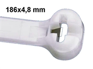 Cable tie with metal tongue  186 x 4,8 white