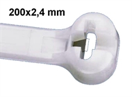 Cable tie with metal tongue 200 x 2,4 white