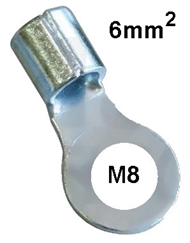 Quetsch-Ringkabelschuh unisoliert   6 mm2 M 8