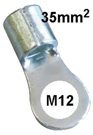 Quetsch-Ringkabelschuh unisoliert  35 mm2 M12